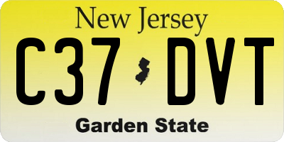 NJ license plate C37DVT