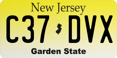 NJ license plate C37DVX