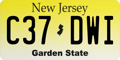 NJ license plate C37DWI