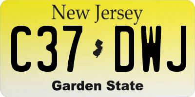 NJ license plate C37DWJ