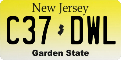 NJ license plate C37DWL