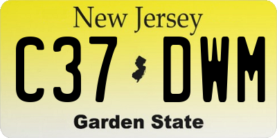 NJ license plate C37DWM