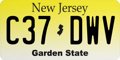 NJ license plate C37DWV
