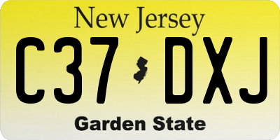NJ license plate C37DXJ