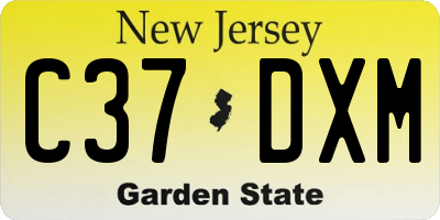 NJ license plate C37DXM
