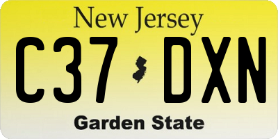 NJ license plate C37DXN