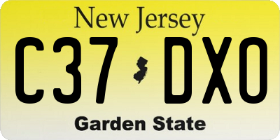 NJ license plate C37DXO
