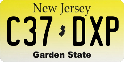 NJ license plate C37DXP