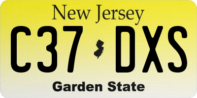 NJ license plate C37DXS
