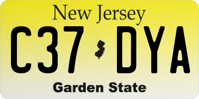 NJ license plate C37DYA