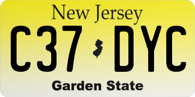 NJ license plate C37DYC