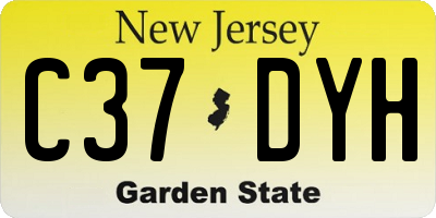 NJ license plate C37DYH