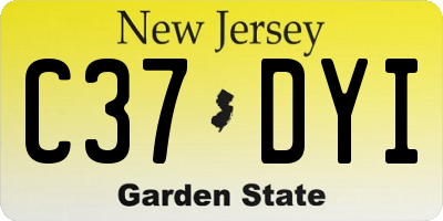 NJ license plate C37DYI