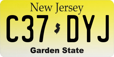 NJ license plate C37DYJ