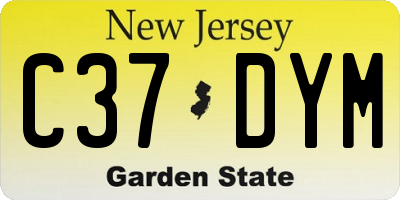 NJ license plate C37DYM