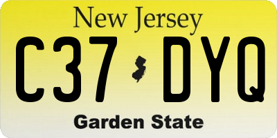 NJ license plate C37DYQ