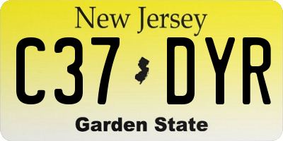 NJ license plate C37DYR