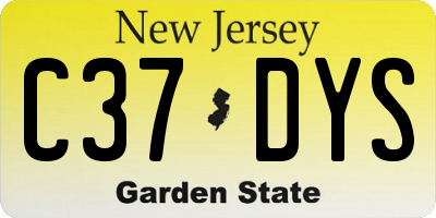 NJ license plate C37DYS