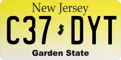 NJ license plate C37DYT