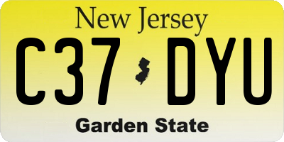 NJ license plate C37DYU