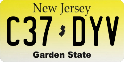 NJ license plate C37DYV