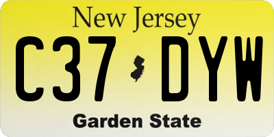 NJ license plate C37DYW