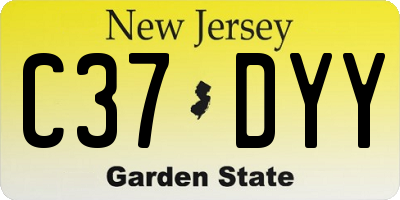 NJ license plate C37DYY