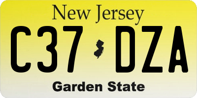 NJ license plate C37DZA