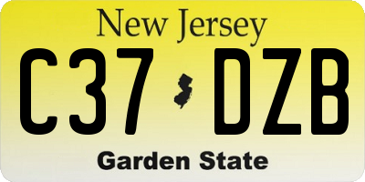 NJ license plate C37DZB