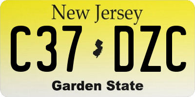 NJ license plate C37DZC