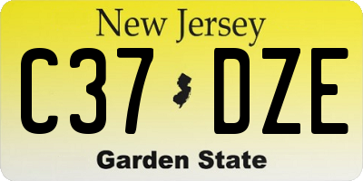 NJ license plate C37DZE