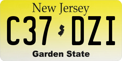 NJ license plate C37DZI