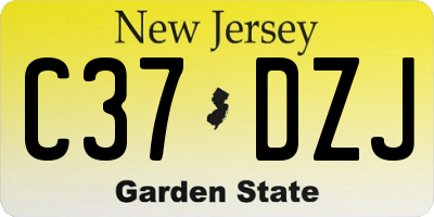NJ license plate C37DZJ