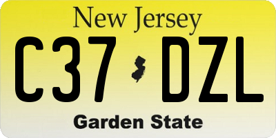 NJ license plate C37DZL