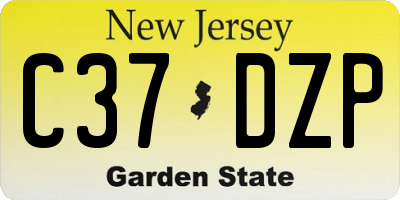 NJ license plate C37DZP