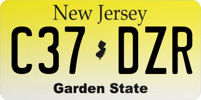 NJ license plate C37DZR