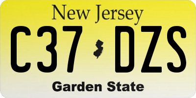 NJ license plate C37DZS