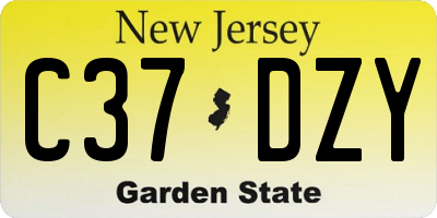 NJ license plate C37DZY