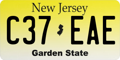 NJ license plate C37EAE