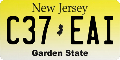 NJ license plate C37EAI