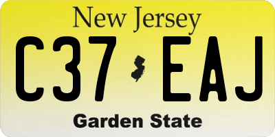 NJ license plate C37EAJ