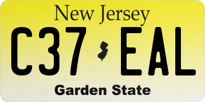 NJ license plate C37EAL