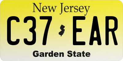 NJ license plate C37EAR