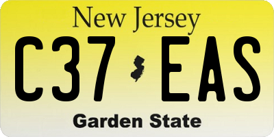 NJ license plate C37EAS