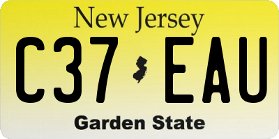 NJ license plate C37EAU