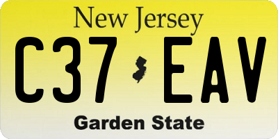 NJ license plate C37EAV