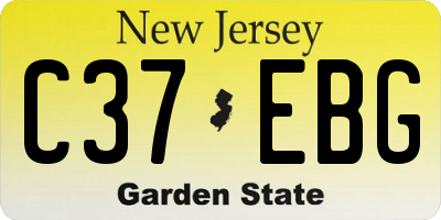 NJ license plate C37EBG