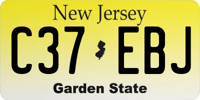 NJ license plate C37EBJ