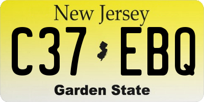 NJ license plate C37EBQ