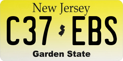 NJ license plate C37EBS